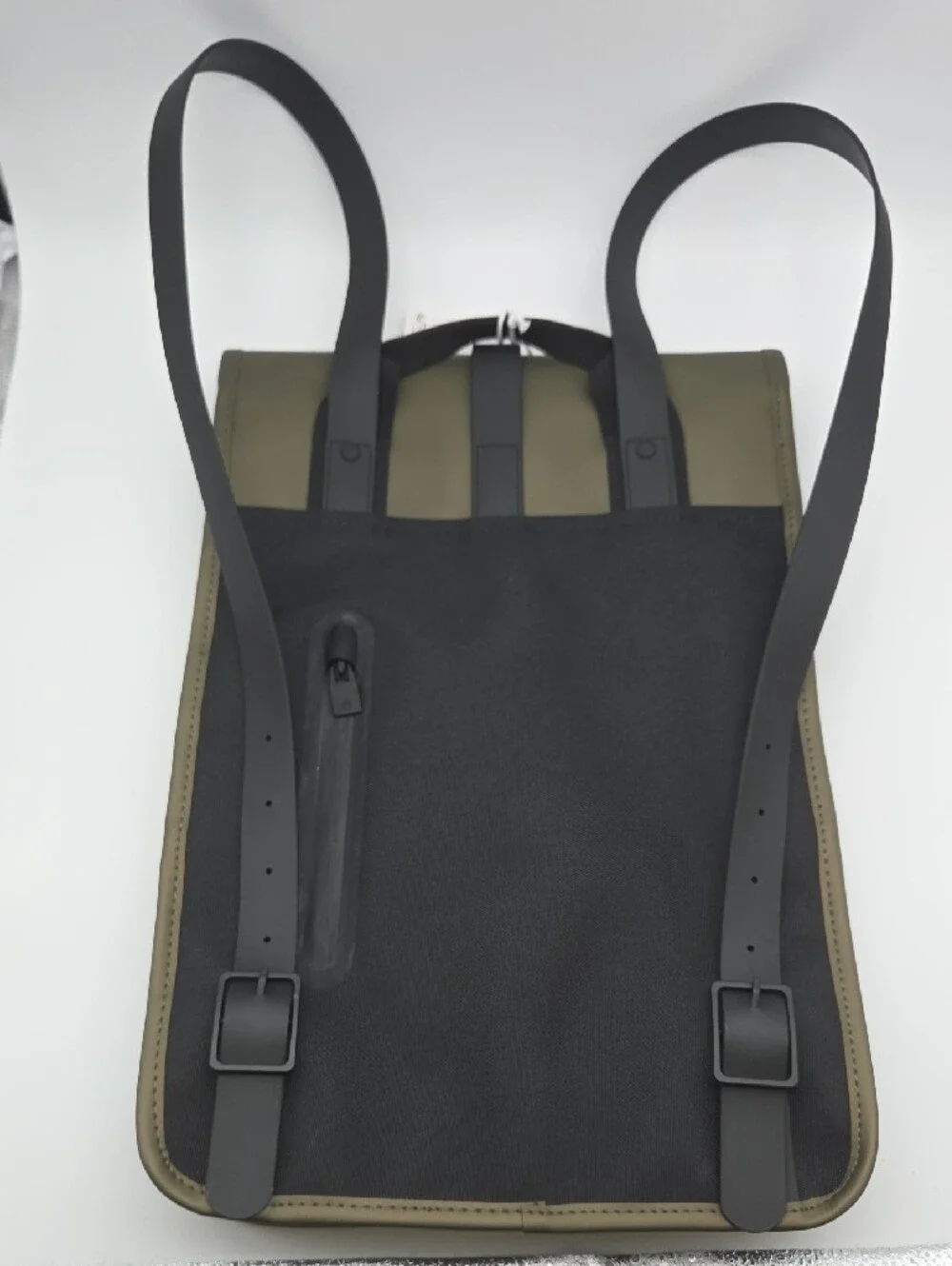 RAINS Olive Roll-Top Backpack with Black Strap